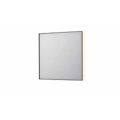 INK SP32 rechthoekige spiegel in stalen kader met dimbare indirect LED-verlichting, spiegelverwarming, color changing, en schakelaar 80 x 4 x 80 cm, geborsteld rvs