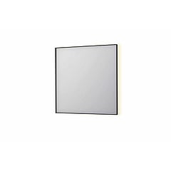 INK SP32 rechthoekige spiegel in stalen kader met dimbare indirect LED-verlichting, spiegelverwarming, color changing, en schakelaar 80 x 4 x 80 cm, geborsteld metal black