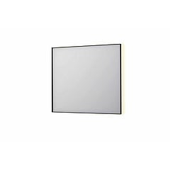 INK SP32 rechthoekige spiegel in stalen kader met dimbare indirect LED-verlichting, spiegelverwarming, color changing, en schakelaar 90 x 4 x 80 cm, mat zwart