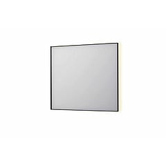 INK SP32 rechthoekige spiegel in stalen kader met dimbare indirect LED-verlichting, spiegelverwarming, color changing, en schakelaar 90 x 4 x 80 cm, geborsteld metal black