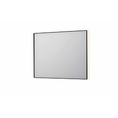 INK SP32 rechthoekige spiegel in stalen kader met dimbare indirect LED-verlichting, spiegelverwarming, color changing, en schakelaar 100 x 4 x 80 cm, mat zwart