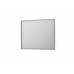 INK SP32 rechthoekige spiegel in stalen kader met dimbare indirect LED-verlichting, spiegelverwarming, color changing, en schakelaar 100 x 4 x 80 cm, geborsteld rvs