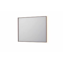 INK SP32 rechthoekige spiegel in stalen kader met dimbare indirect LED-verlichting, spiegelverwarming, color changing, en schakelaar 100 x 4 x 80 cm, geborsteld koper
