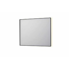 INK SP32 rechthoekige spiegel in stalen kader met dimbare indirect LED-verlichting, spiegelverwarming, color changing, en schakelaar 100 x 4 x 80 cm, geborsteld metal black