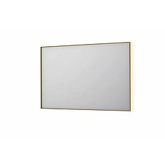 INK SP32 rechthoekige spiegel in stalen kader met dimbare indirect LED-verlichting, spiegelverwarming, color changing, en schakelaar 120 x 4 x 80 cm, geborsteld mat goud