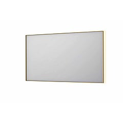 INK SP32 rechthoekige spiegel in stalen kader met dimbare indirect LED-verlichting, spiegelverwarming, color changing, en schakelaar 140 x 4 x 80 cm, geborsteld mat goud