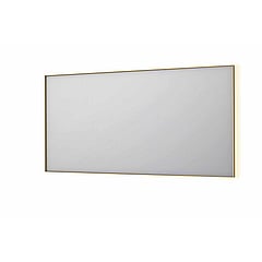 INK SP32 rechthoekige spiegel in stalen kader met dimbare indirect LED-verlichting, spiegelverwarming, color changing, en schakelaar 160 x 4 x 80 cm, geborsteld mat goud