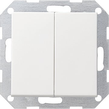 Gira System 55 2-voudig kunststof inbouw drukvlakschakelaar serie schakelaar mat, wit