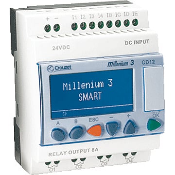 Crouzet logische module Millenium 3 Smart met display, 24V, str st 8A