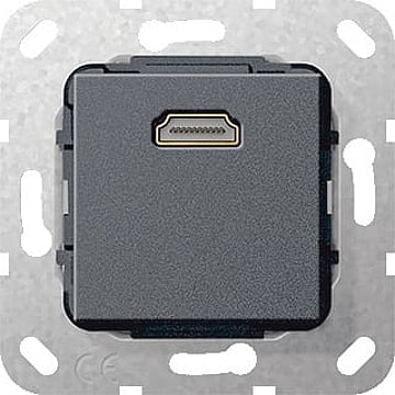 Gira thermoplast basiselement t.b.v. gender changer HDMI, bus aansluiting, zwart (RAL9005)