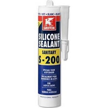 Griffon afdichtingsmiddel Silicone Sealant Sanitary S-200, wit