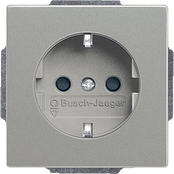 Busch-Jaeger Solo wandcontactdoos met randaarde, grijs