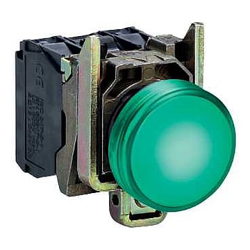 Schneider Electric T signaallamp, 1 signaallampen, lens groen, uitvoering fitting