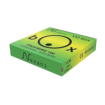 Nexans Profwire H07V-U Eca VD-installatiedraad 2,5 mm² Groen/Geel in VD-box - 100m.