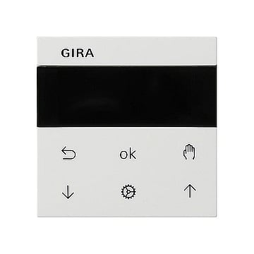 Gira System 3000 jaloezie- en schakelklok met display, zuiverwit mat