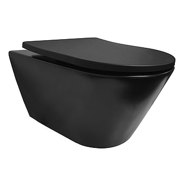 Sub Stereo rimless hangend toilet met softclose- en quick release-zitting, mat zwart