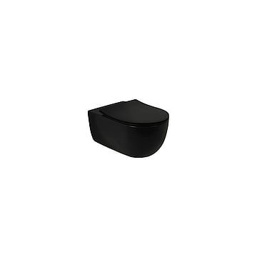 Plieger Kansas wandclosetpack met rimless diepspoel toilet en slim softclose zitting 36 x 54,5 cm, mat zwart