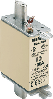Siemens smeltp (mes) 3NA3 NH00, DIN-grootte NH000, nom. (meet)str 100A