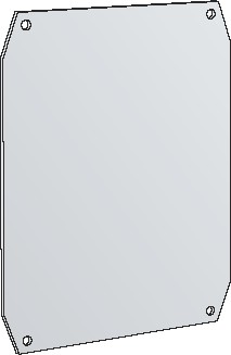 Eldon Uniplast UMPZ montageplaat voor kast/lessenaar, staal, (hxb) 890x640mm