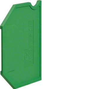 Hager eindplaat rijgklem, groen, uitvoering eindplaat, dikte 1.5mm vastklikbaar