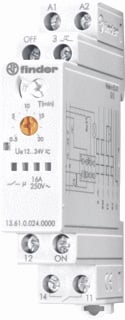 Finder 13 bistabiel relais, (hxbxd) 88x17.5x61mm DIN-rail, breedte in module-eenheden
