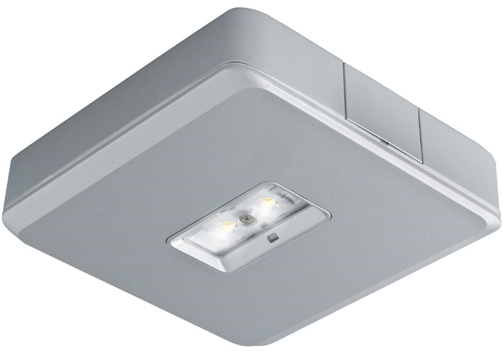 Van Lien Evago CWO/ALU vierkante plafondopbouw LED verlichting geschikt voor vluchtwegverlichting 150 x 150 mm, aluminium