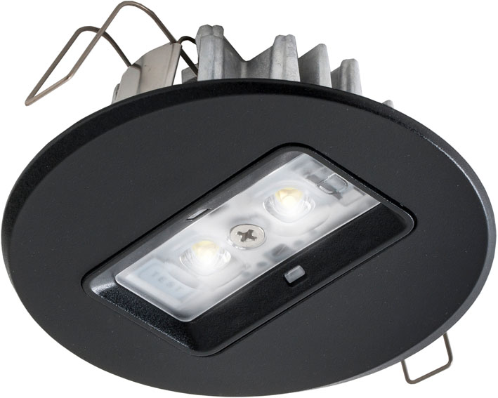 Van Lien Evago R-CWI inbouw LED verlichting rond geschikt voor vluchtwegverlichting, centraal batterij, 2W, zwart