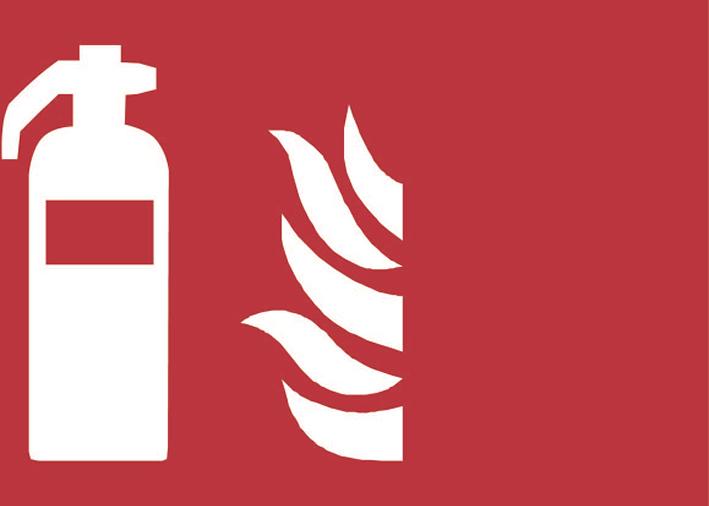 Van Lien Evago inlegvel/-plaat pictogram aanduiding brandblusser 16,3 x 32,2 cm, rood