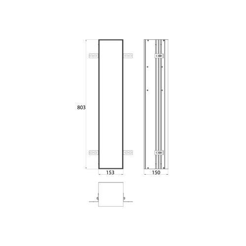 Emco Asis Module Plus inbouw toiletmodule m. 1 betegelbare deur 15.4x80.3cm links