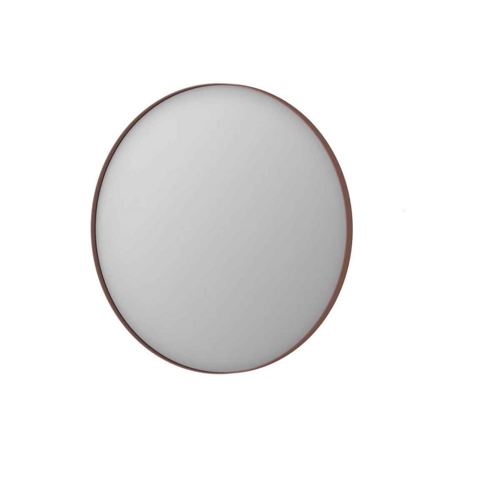 INK SP15 ronde spiegel verzonken in aluminium kader ø 80 cm geborsteld koper