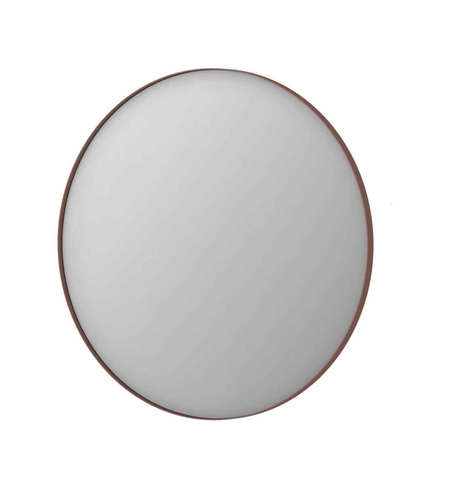 INK SP15 ronde spiegel verzonken in aluminium kader ø 100 cm geborsteld koper
