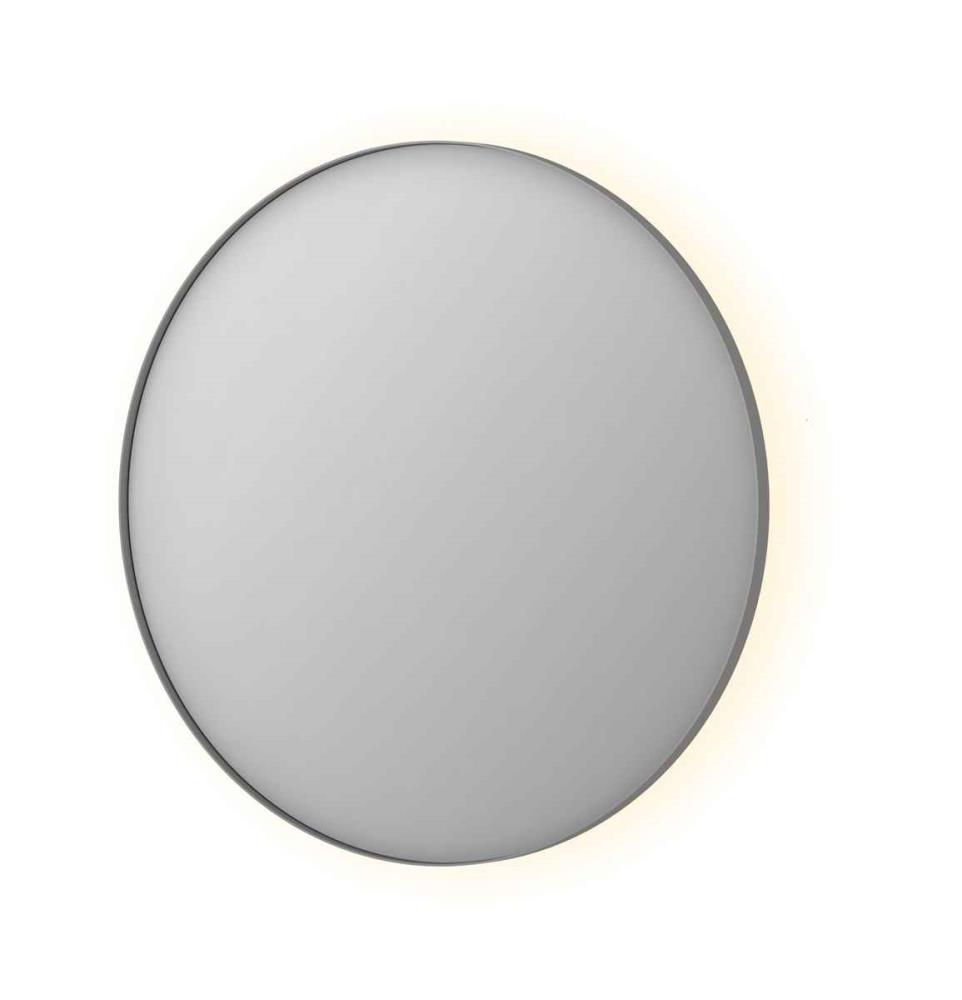 INK SP17 ronde spiegel voorzien van dimbare LED-verlichting verwarming en colour-changing ø 100 cm geborsteld RVS