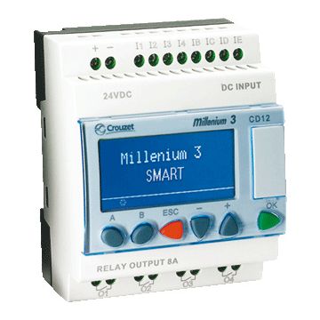 Crouzet logische module Millenium 3 Smart met display, 24V, str st 8A