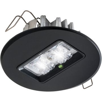 Van Lien Evago R-DLI/ZWART inbouw LED verlichting rond geschikt voor vluchtwegverlichting, decentraal batterij, 2W, zwart