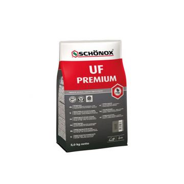 Schonox UF-Premium slibbare universele voegmortel 5kg, zilvergrijs